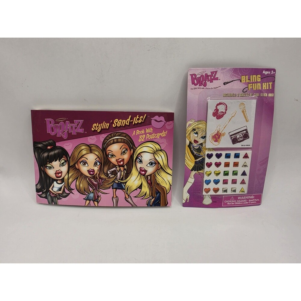 Bratz Stylin Send-Its Postcard Book 32 Postcards 2003 Y2K Bling Fun Kit